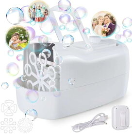 シャボン玉 電動 バブルマシーン シャボン玉機 自動 しゃぼんだま バブルマシン USBまたは外部バッテリー電源 アウトドア ピクニック パーティ 結婚式など適用