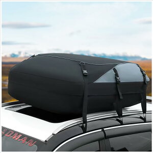 ルーフキャリアバッグ、ルーフボックス、防水カーゴバッグ、車用ルーフストレージバッグ、簡単取り付け、フック式カーゴルーフレール、大容量、オックスフォード布防水素材、高強度、