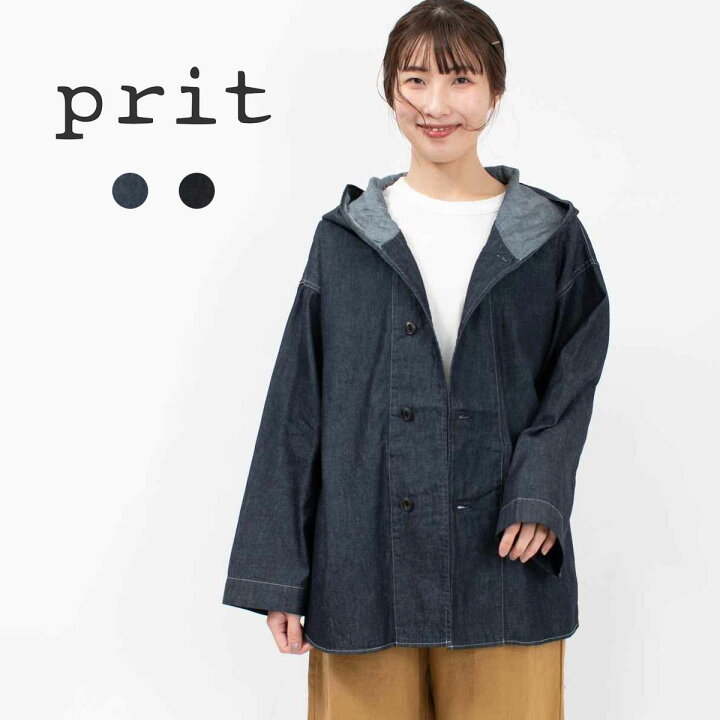 楽天市場】□ prit プリット 6ozデニムフードシャツブルゾン P81532 
