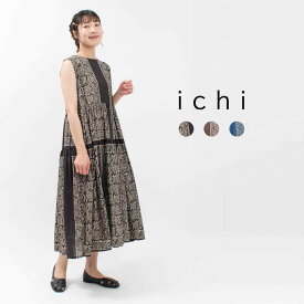 【最大2,000円OFFクーポン】ichi イチ バンダナプリントティアードワンピース 231119 ナチュラル 　バンダナ柄 ファッション お出掛け デイリー コーデ 服 30代 40代 50代 大人 カジュアル シンプル