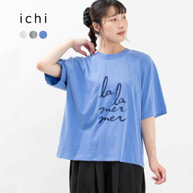 ichi イチ プリントTシャツ 231258 ナチュラル ファッション ロゴT デイリー コーデ 服 30代 40代 50代 大人 カジュアル シンプル