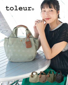 【ポイント3倍】toleur トーラ ナイロンドット／カウレザートート 11714 レディース バッグ トートバッグ ドット 水玉 小さめ 軽い ナイロン デイリー 20代 30代 40代 50代 大人かわいい カジュアル ナチュラル 母の日 クリスマス 誕生日 プレゼント ギフト