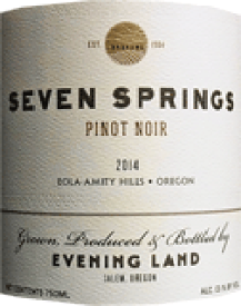 [2014] Evening Land Vineyards Pinot Noir Seven Springs Vineyard Eola Amity Hillsイヴニング・ランド・ヴィンヤーズ セブン・スプリングス・ヴィンヤード ピノ・ノワール エオラ・アミティ・ヒルズ