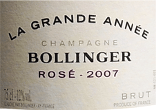 2007 Bollinger Grande Annee 業界No.1 グラン ​限​定​販​売​ Roseボランジェ ダネ ロゼ