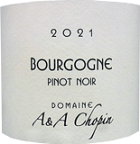 [2021] Bourgogne Pinot Noirブルゴーニュ ピノ・ノワール【ALBAN ＆ ARNAUD CHOPIN アルバン＆アルノー・ショパン】