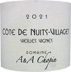 [2021] Cotes de Nuits Villages Rouge Vieilles Vignesコート・ド・ニュイ・ヴィラージュ・ルージュ ヴィエイユ・ヴィーニュ【ALBAN ＆ ARNAUD CHOPIN アルバン＆アルノー・ショパン】