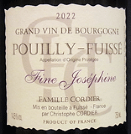 [2022] Pouilly Fuisse Fine Josephineプイィ・フュイッセ　フィーヌ・ジョゼフィーヌ【Domaine Cordier Pere et Fils ドメーヌ　コル