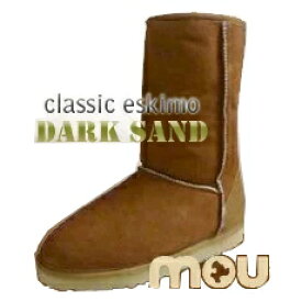 在庫処分セール【即納】MOUの新作！人気モデル愛用！クラシック UGGやミネトンカより今はMOU！ムートン（シープスキン）クラシック エスキモー ブーツ（ロング） ダークサンドclassic eskimo (long) dark sand