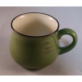 マグカップ フランス柄 グリーン 雑貨屋 マグカップ かわいい シンプル 緑色 昭和レトロ 在庫限り 在庫処分 陶器 陶器カップ コップ ポイント消化