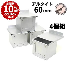 ＼創業祭 10%OFFクーポン／ キューブ型 6cm フタ付き アルタイト食パン型 キューブパン型 キューブ 60 4個組 正方形 6cm 60mmサイコロ パン手作り パン 作り道具 家庭用 |