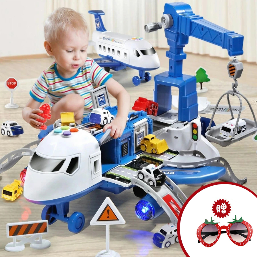 飛行機 おもちゃ おままごと 2in1 分解可能 航空機おもちゃ ミニカー 3台 ライト 子供玩具 音楽機能付き 子供向け 知育玩具 お誕生日 クリスマス プレゼント