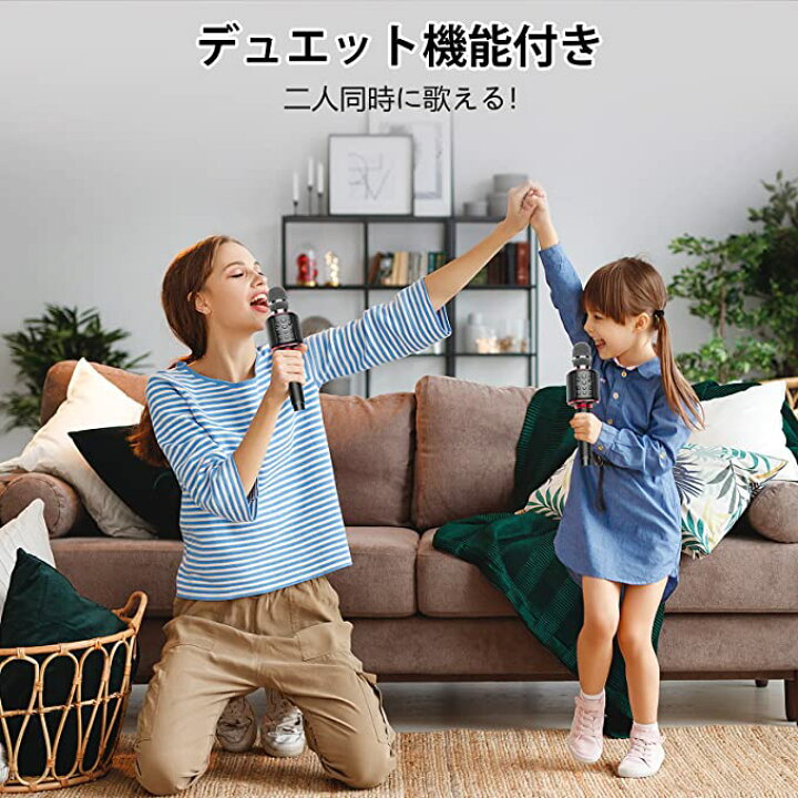 楽天市場】カラオケマイク ワイヤレスマイク デュエット&伴奏機能付き 
