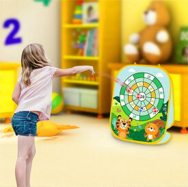 ダーツおもちゃ 的当て 知育玩具 キッズ ダーツボード ゲーム シューティングおもちゃ 両面ダーツボード 対戦可能 屋外投げ スポーツゲーム スティッキーボール ターゲット プレート 子供用 屋内 　パーティーゲーム
