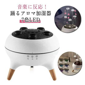 加湿器 リモコン付き 音声操作 クラゲモード 7色LED アロマディフューザー 静音 火山加湿器 大容量 アロマセラピー加湿器 寝室 オフィス SNSで 音楽に反応 アロマ対応 おしゃれ