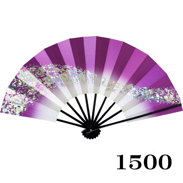 【数々のアワードを受賞】舞扇子 ホログラム箔 紫 黒塗り 日本製 日本舞踊 （g愛1500） 安い 舞扇 踊り 扇子 せんす よさこい 扇 取寄商品 ４本までメール便で送料無料