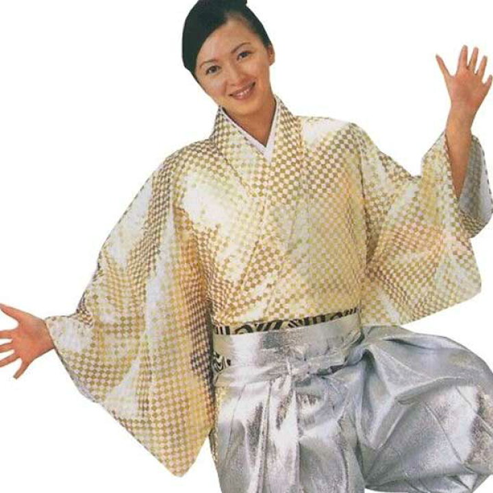 楽天市場】着物 袴下着物 白 金 市松 仕立上り 半着付け （s8754 