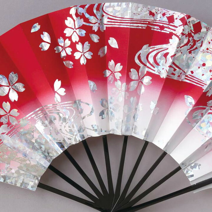 楽天市場】舞扇子 桜 流水 赤 銀 日本製 日本舞踊 扇子箱付 （g撰289 