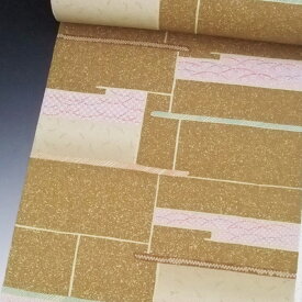 東レシルック 反物 シック 抹茶地 露芝 松葉 東レ シルック たんもの 洗える着物 きもの 送料無料