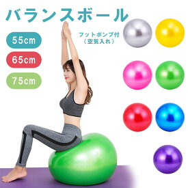 ヨガボール 55cm 65cm 75cm フットポンプ付き 空気入れ バランス バランスボール 椅子