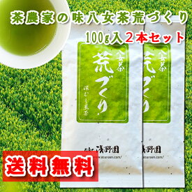 お茶 八女茶 茶農家の味 八女茶荒づくり 100g 2本セット お茶葉 緑茶 煎茶 深蒸し茶 九州 八女 通販 国産 深むし茶 八女茶 荒茶 買い回り カテキン 急須 茶葉 贈り物 リーフ