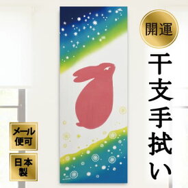 【スーパーSALEクーポン対象】手ぬぐい 星空うさぎ かわいい 夜空 注染 日本製 名入れ対応 和柄 癒し ギフト