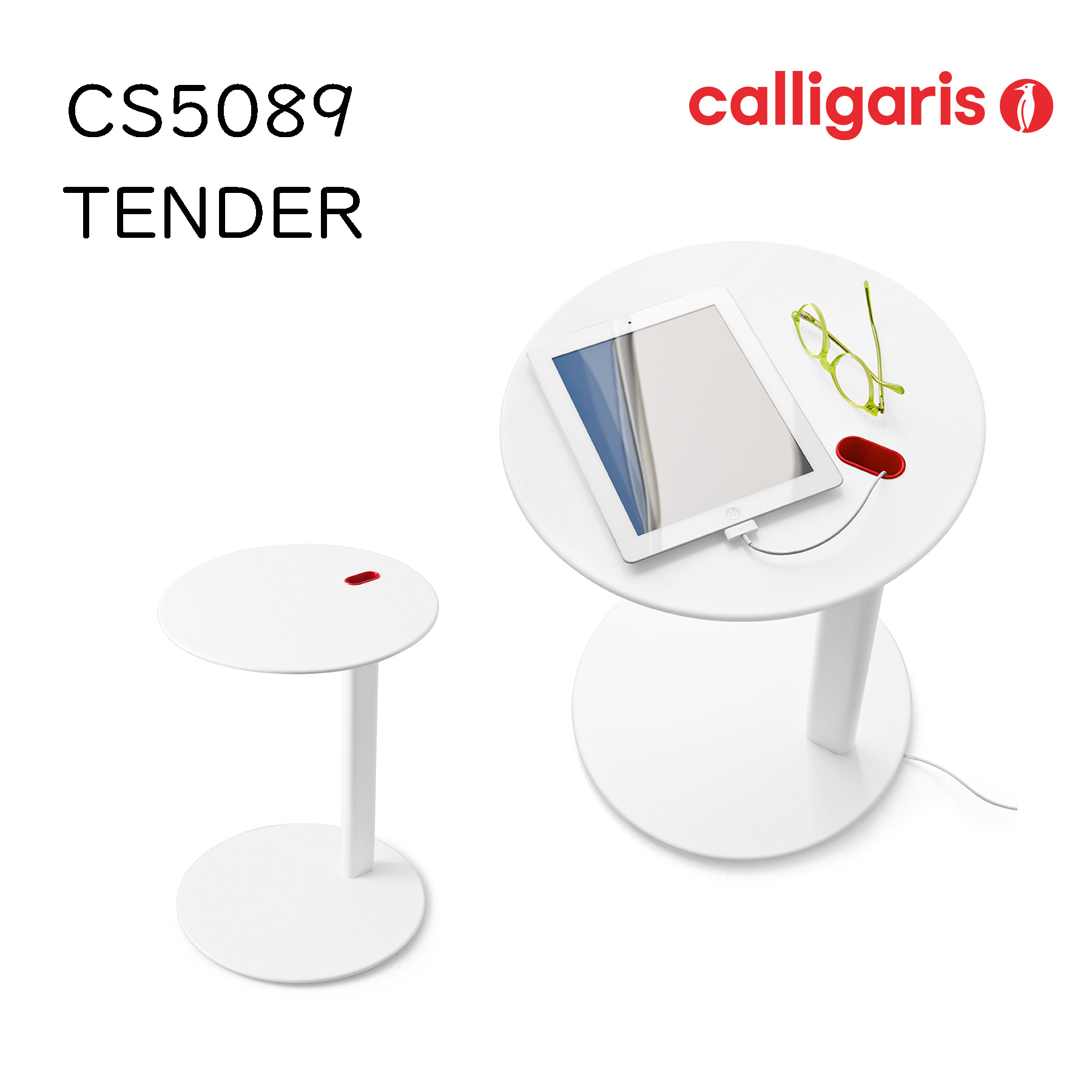 割引サービス Calligaris ホワイト テンダー カリガリス / TENDER サイドテーブル