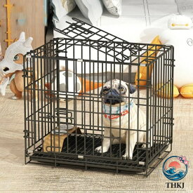 【全品2点で5%OFF】ペットケージ ベーシック 犬 猫 ケージ 折りたたみ可能 トレー付き ダブルドア おしゃれ ねこハウス 留守番 保護 脱走防止 キ
