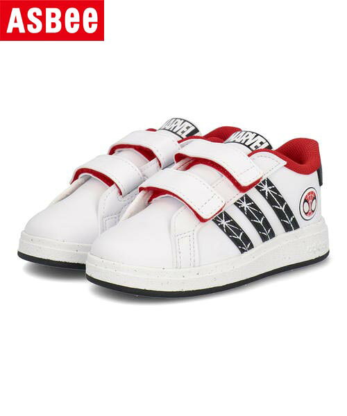 【クーポン＆P10倍】adidas アディダス GRANDCOURT MARVEL SPIDER-MAN CF I ベビーシューズ グランドコートスパイダーマン IF9893 フットウェアホワイト/ブラック/スカーレット   キッズ シューズ 靴 スニーカー ベビー    ASBee