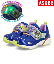 Disney ディズニー トイ・ストーリー キッズ ライトアップシューズ 光る靴 洗える キッズスニーカー ワンベルト DN C1338 ブルー シューズ 靴 スニーカー 運動靴 ボーイズ ブランド ASBee
