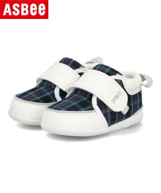 IFME イフミー ベビー 播州織チェック柄ファーストシューズ 20-3300 EC ホワイト キッズ シューズ 靴 スニーカー ファースト ブランド ASBee