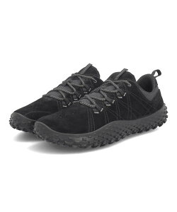 MERRELL メレル WRAPT 本革 レディーススニーカー ベアフット アウトドアシューズ ラプト J037754 ブラック/ブラック 運動靴 タウンユース キャンプ トレッキングシューズ ハイキングシューズ ト