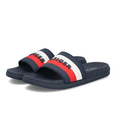 【クーポン配布中】TOMMY HILFIGER トミーヒルフィガー GLOBAL STRIPE SLIDE 軽量 シャワーサンダル グローバルストライプスライド TH100805 EC ネイビー/レッド/ホワイト キッズ シューズ 靴 サンダル ガールズ ボーイズ ASBee アスビー