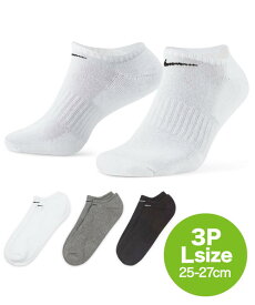 【クーポン配布中】NIKE ナイキ EVERYDAY CUSHIONED NO SHOW 25-27cm (L) トレーニングソックス 靴下 3足組 男女兼用(エブリデイクッションドノーショウ) SX7673 964 ホワイト/カーボンヘザー/ブラック