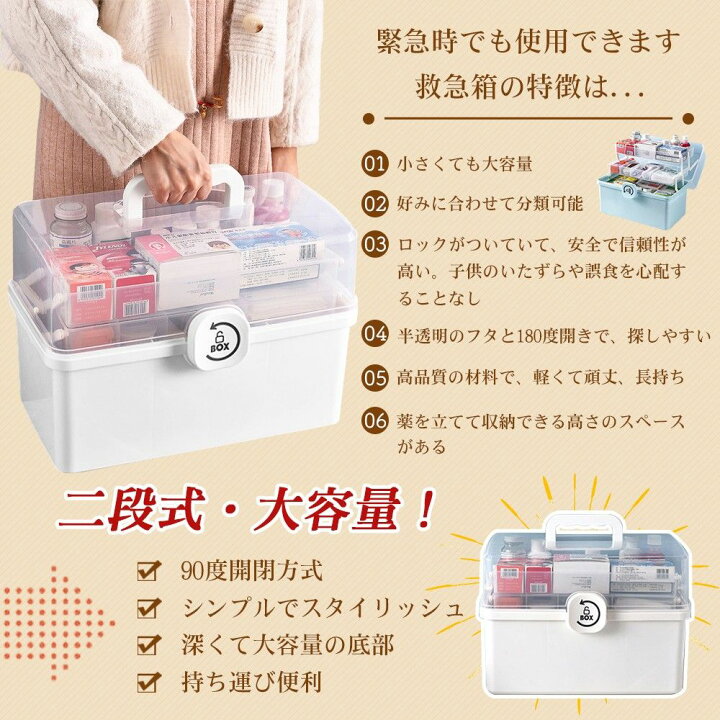 楽天市場】救急箱 多機能収納ケース 大容量 緊急 薬入れ 小物入れ 家庭 
