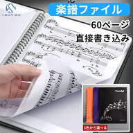楽譜ファイル 書き込み 楽譜台紙 60ページ バンドファイル 合唱 見開き プレゼント スタイリッシュ 黒 発…