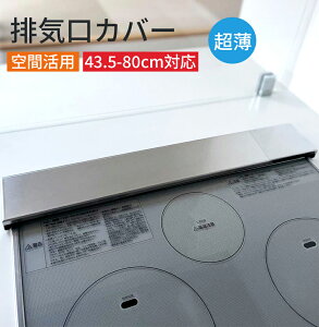 排気口カバー 80cm スマート 伸縮式 ガス・IHコンロ フラット ステンレス コンロ 排気構カバー 油はねガード キッチン 薄型 スリム 高級 ステンレス コンロカバー コンロ奥ラック ガスコンロ/I