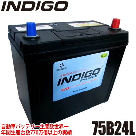 INDIGO インディゴ プレミアムカーバッテリー NISSAN ニッサン 日産 キューブ DBA-Z12 H20/11～H24/10 充電制御車 #75B24L
