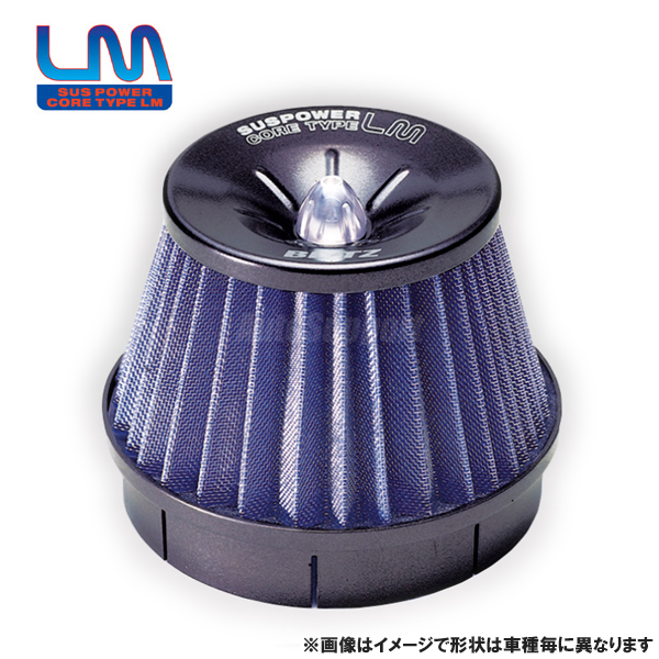 特殊二層構造フィルターの実力 BLITZ 価格 サスパワーコアタイプLM-BLUE MPV 型式：LY3P 02～08 エンジン型式：L3-VDT 年式：06 日本最大級の品揃え 01