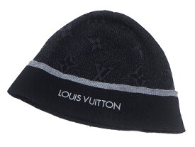 LOUIS VUITTON ルイ・ヴィトンビーニー マイ・モノグラム・エクリプス M73469ニット帽 ウール100％ ブラック(黒)系【中古】【送料無料】【質屋出品】