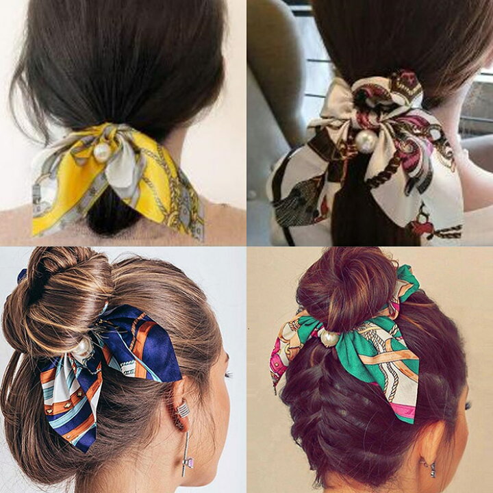 楽天市場】スカーフ柄シュシュ／シュシュ ヘアゴム エスニック 