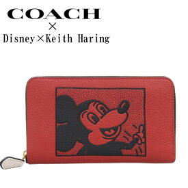 【COACH】 コーチ ×ディズニー×キースへリング 限定コラボ 長財布 ID ジップ ウォレット アウトレット c6909