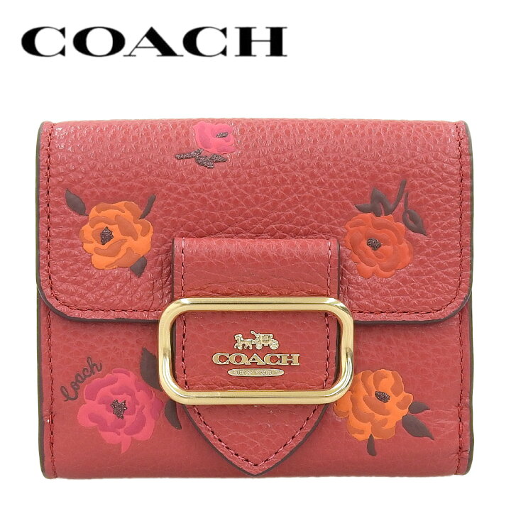 楽天市場】【COACH】 コーチ レザー 花柄 折り財布 スモールモーガン  