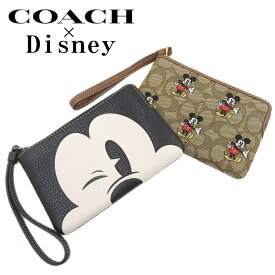 【COACH】 コーチ×ディズニー ミッキーマウス ジップリスレット付 ポーチ アウトレット cn041 cn033