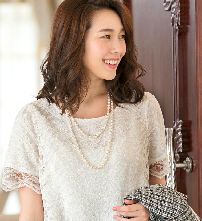 楽天市場】【メール便送料無料】ロングパールネックレス一連 7mm  