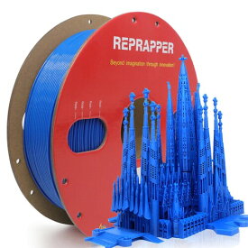 RepRapper PLA フィラメント 3Dプリンターフィラメント 1.75mm径、寸法精度+/-0.03mm、3Dプリンター用 正味量1KG (2.2LBS) スプール造形材料PLA樹脂材料、青/ブルー