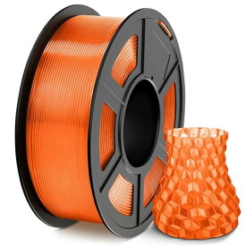 3D フィラメント PLA 1.75mm、 SUNLU 3Dプリンター & 3Dペン用 3D フィラメント PLA、 高尺寸精度、高密度、寸法精度 +/- 0.02mm、1KG 透明橙 Transparent Orange