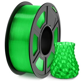 3D フィラメント PLA 1.75mm、 SUNLU 3Dプリンター & 3Dペン用 3D フィラメント PLA、 高尺寸精度、高密度、寸法精度 +/- 0.02mm、1KG 透明な緑 Transparent Green