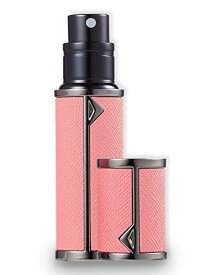 AlxMuNao アトマイザー 香水 レザースプレー 噴霧器 携帯用 詰め替え容器 香水用 機内持ち込み可能 プシュ式 (ブラックエッジピンク)