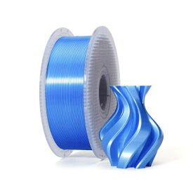 Bambu Lab PLA シルク フィラメント, 径 1.75mm Shiny 寸法誤差 +/- 0.03 mm, AMSに使用可能, Bambu Lab純正スプール, 1kg ブルー