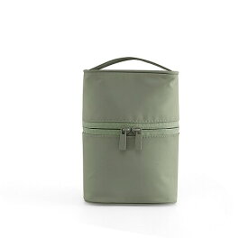 BRMM MIA ポーチ メイクポーチ 化粧ポーチ 縦型コラムバッグ 大容量 ブラシポケット トラベル 防水 軽量 持ち運び かわいい おしゃれ 化粧道具 (Green)